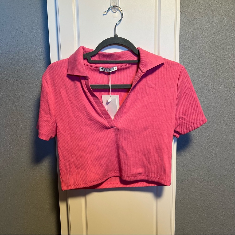 Zara Collared Crop Top